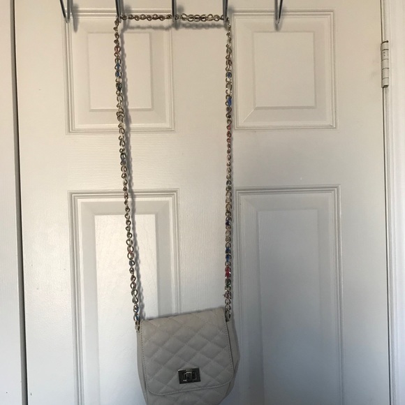 Aldo - White Quilted Crossbody Bag with Chain - Picture 2 of 10